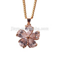 Fashion Simple Design Gold Fill Zircon Flower Necklace